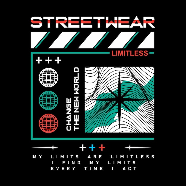 impresión de camiseta gráfica ilimitada de streetwear
