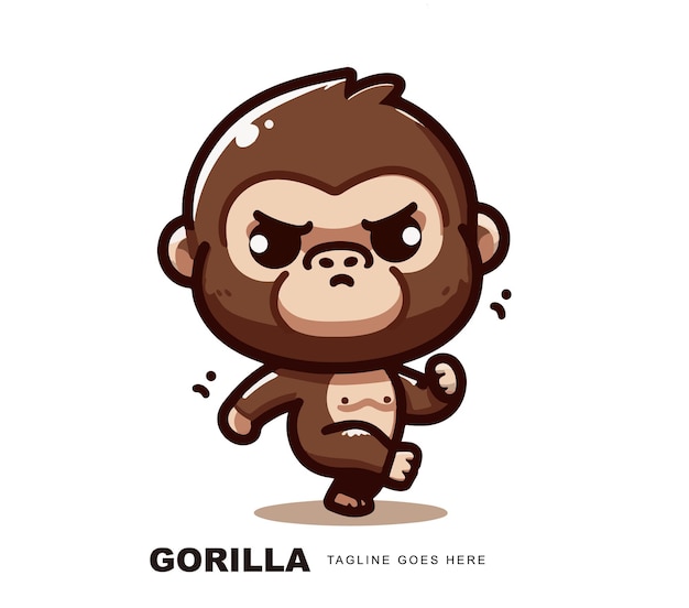 Impresión de camiseta vectorial con diseño vectorial de gorila