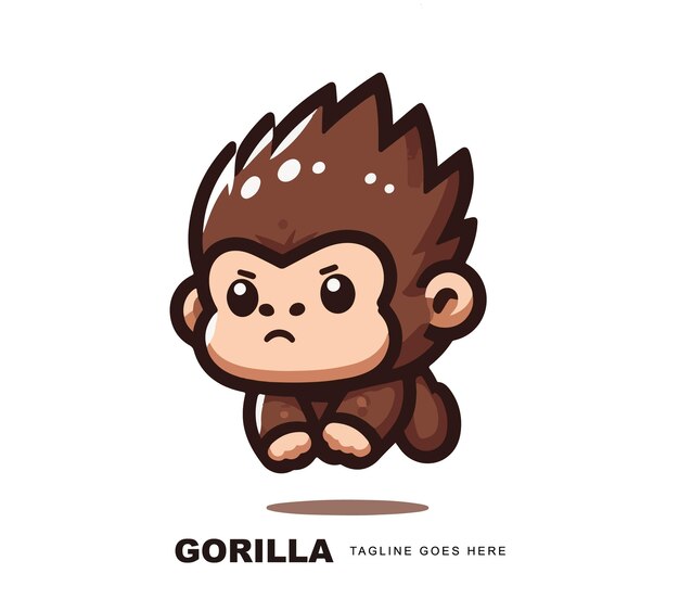 Impresión de camiseta vectorial con diseño vectorial de gorila