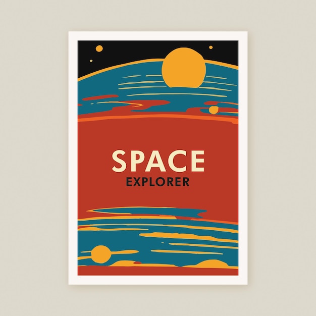 Impresión del cartel del planeta de la exploración del cosmos del explorador espacial