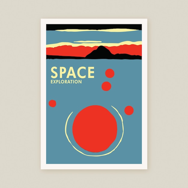 Impresión del cartel del planeta de la exploración del cosmos del explorador espacial