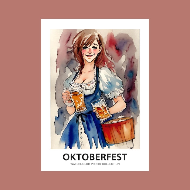 Vector impresión de carteles del festival de la cerveza de oktoberfest