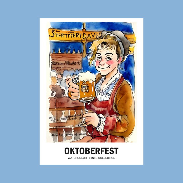 Vector impresión de carteles para el okroberfest de baviera