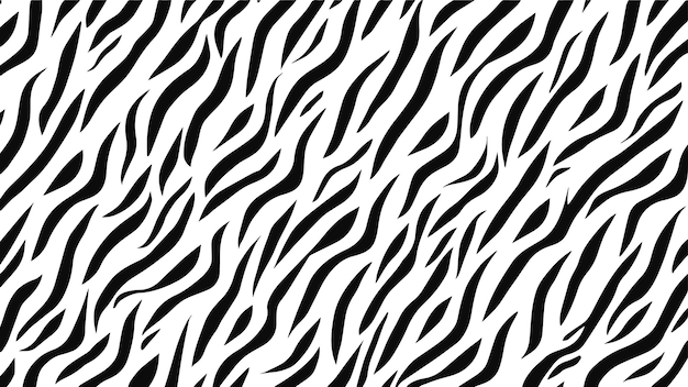 Impresión de cebra o vector de textura de la piel Patrón de rayas de cebra abstracto