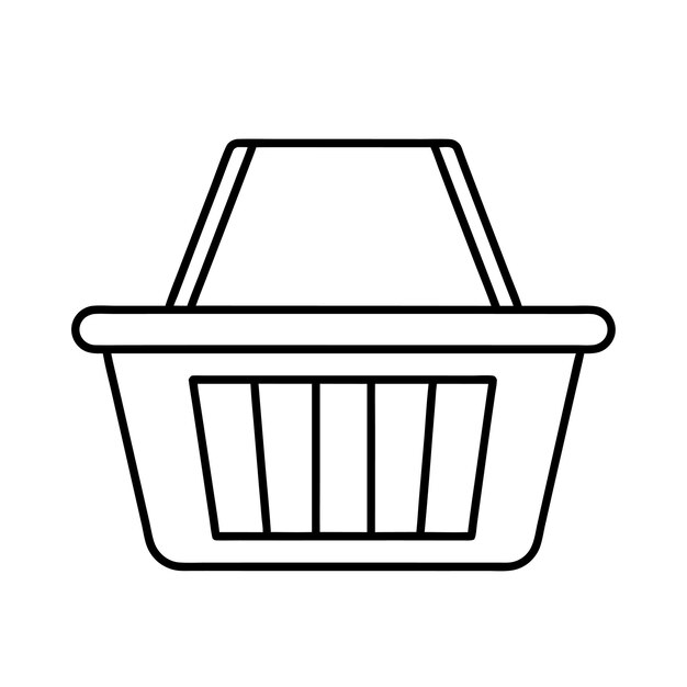 Impresión Cesta de compras arte de línea vectorial plana e ilustración de silueta