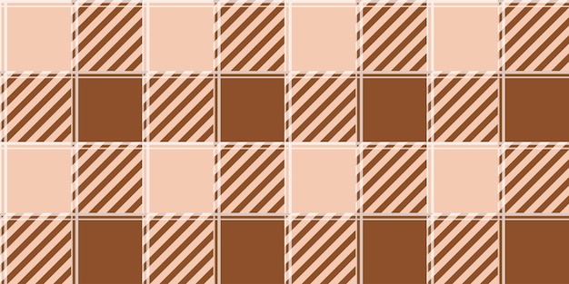 Impresión clásica a cuadros de color marrón beige