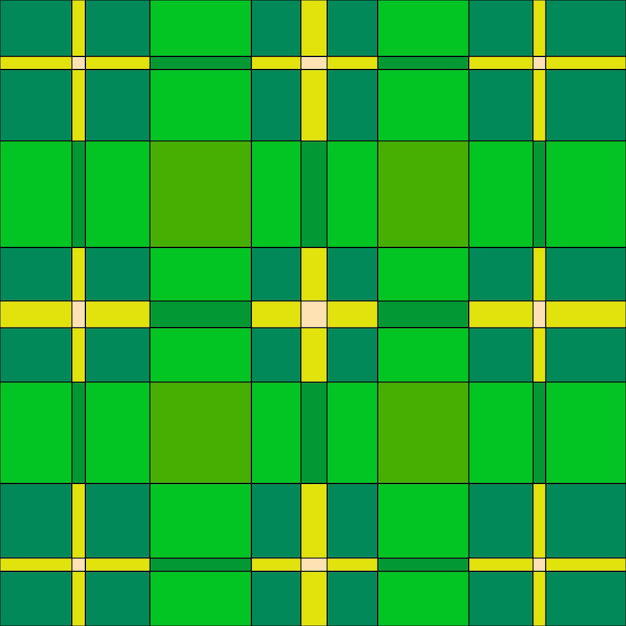 Impresión de comprobación vectorial de color verde a cuadros