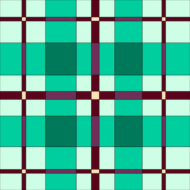Impresión de comprobación vectorial de color verde a cuadros