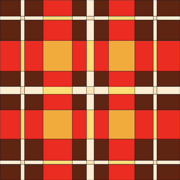 Impresión de comprobación vectorial de colores naranja a marrón a cuadros