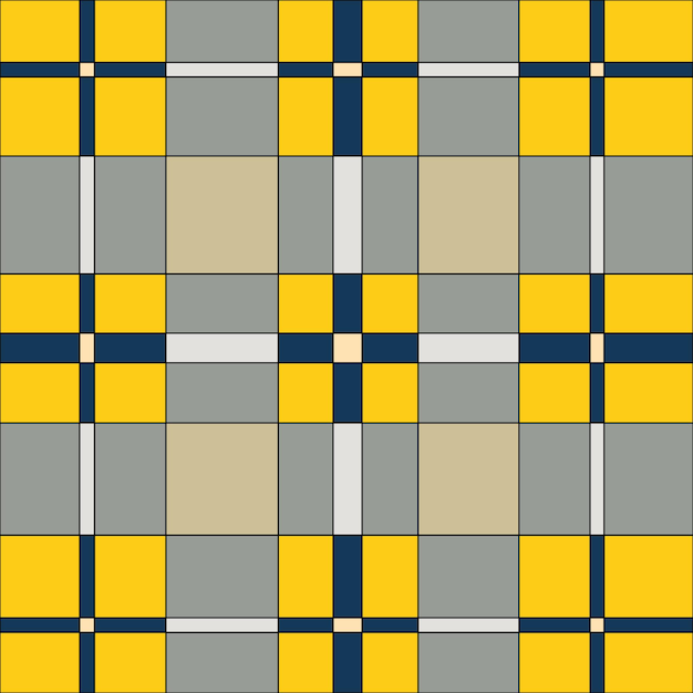 Impresión de comprobación vectorial de cuadros amarillos y grises