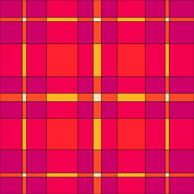 Impresión de comprobación vectorial a cuadros rosa y amarillo