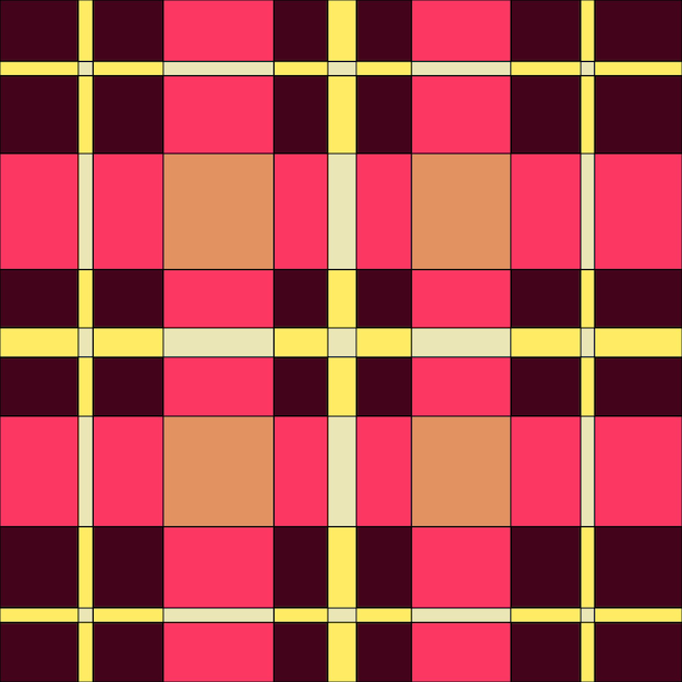 Impresión de comprobación vectorial a cuadros rosa y marrón