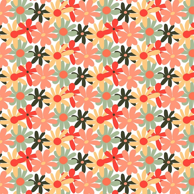 Impresión sin costuras floral de verano brillante
