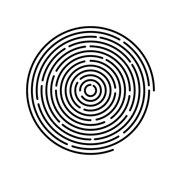 Impresión dactilar logotipo biométrico escáner de identificación táctil acceso denegado concepto ilustración vectorial