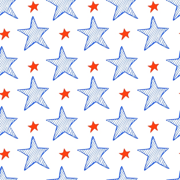 Impresión del día de la independencia de Estados Unidos coloreada como la bandera de los Estados Unidos