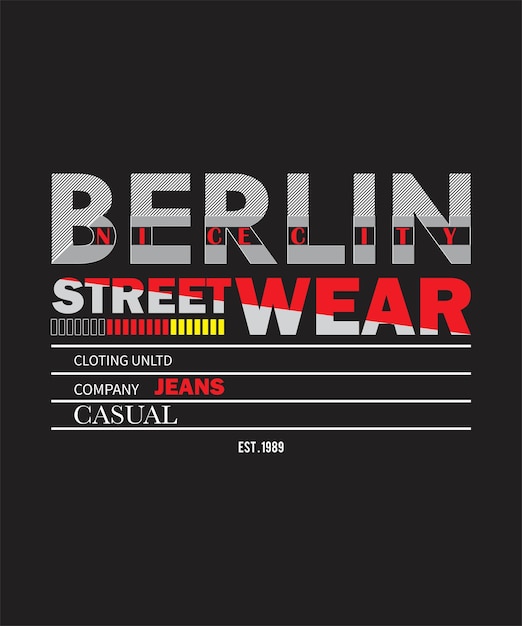 Impresión de diseño de camiseta de tipografía de Berlín