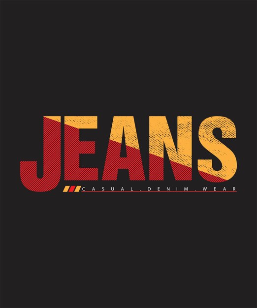 Vector impresión de diseño de camiseta de tipografía de jeans