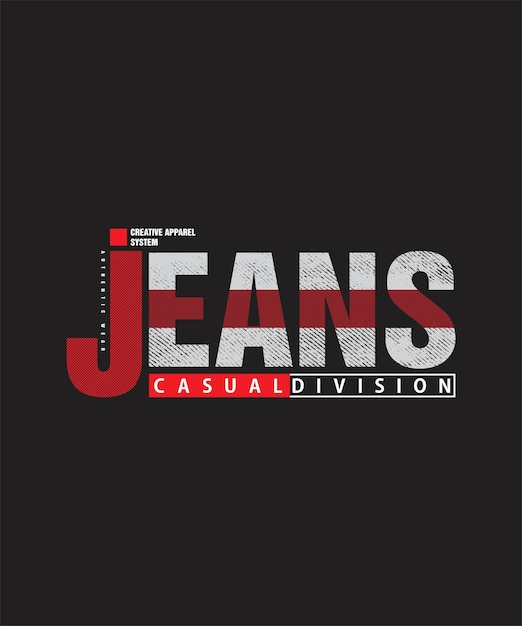 Vector impresión de diseño de camiseta de tipografía de jeans