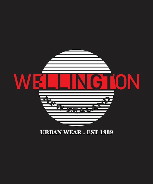 Impresión de diseño de camiseta de tipografía wellington