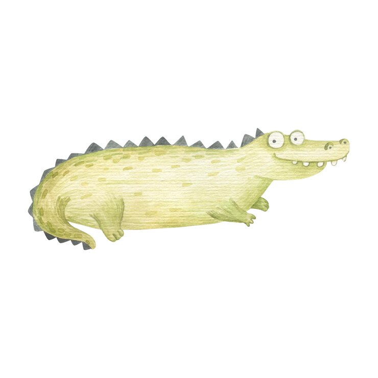 Vector impresión de diseño de ilustración de acuarela de bebé aislado lindo cocodrilo