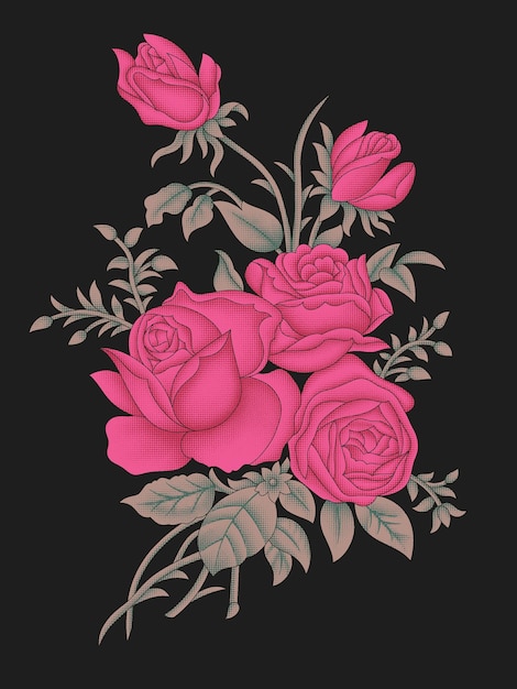 Impresión de diseño textil vectorial de patrones florales estéticos