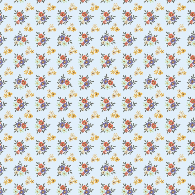 Impresión de diseño textil vectorial de patrones florales estéticos
