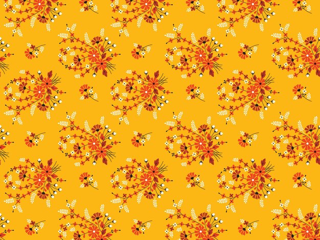 Impresión de diseño textil vectorial de patrones florales estéticos