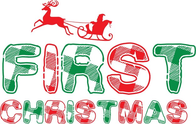 Impresión de diseño de tipografía de Navidad para camiseta, sudadera, taza, cartel, banner, etc.