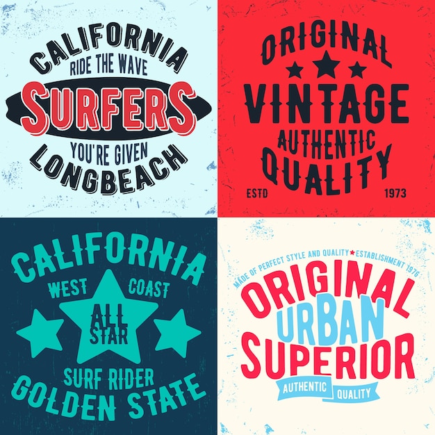 Impresión de diseño vintage para sello de camiseta