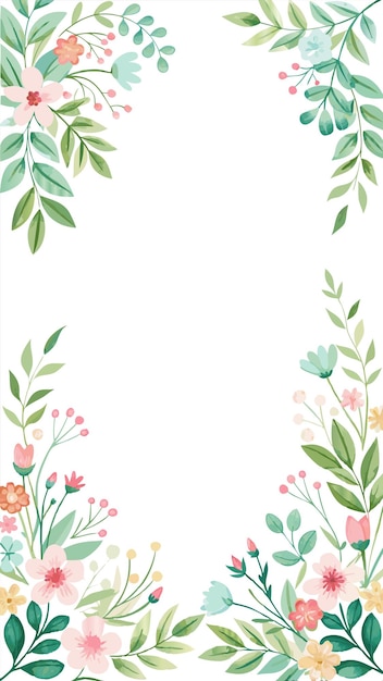 una impresión enmarcada de flores y hojas