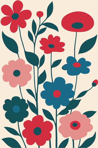 una impresión floral de flores de la colección