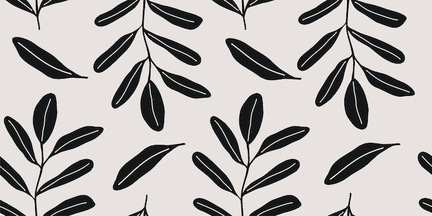 Impresión floral patrón sin costuras estilo dibujado a mano collage impresión contemporánea plantilla de moda