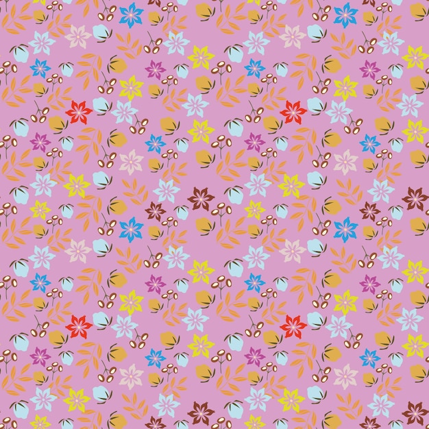 Impresión floral Vector ilustración vintage flores hojas patrón de marco para fondo fondo