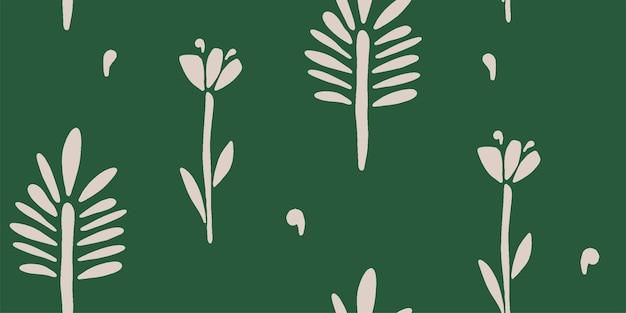 Impresión de flores abstractas simples dibujadas a mano Patrón de collage de moda Plantilla de moda para el diseño