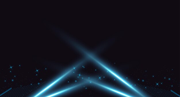Impresión de fondo azul abstracto con estrellas y luz