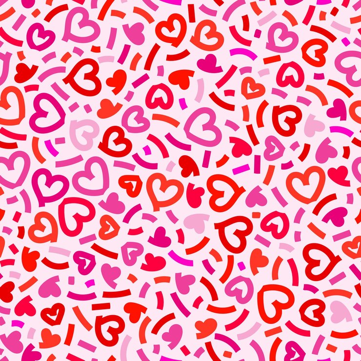 Vector impresión de fondo de corazones rosados románticos modernos lindos de ilustración de patrones sin fisuras de corazón de amor rojo