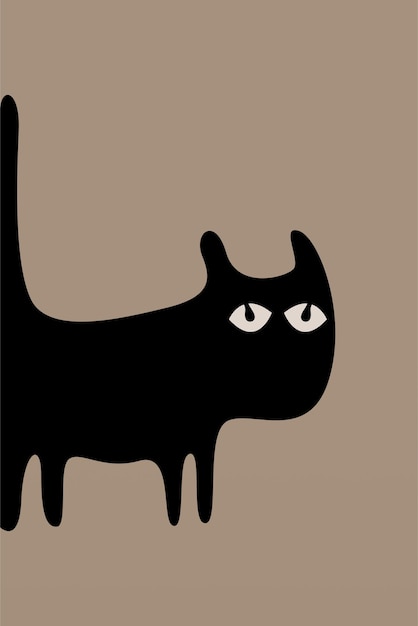 Impresión de gato, arte de pared, decoración de guardería, pintura en lienzo de gato Neutral minimalista, decoración moderna para habitación, póster, decoración artística de pared de gato bohemio