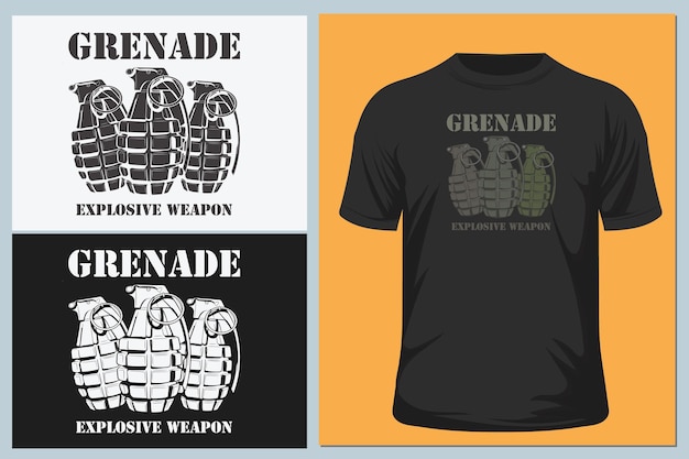 Impresión de granadas para camisetas y otro diseño de ropa de moda