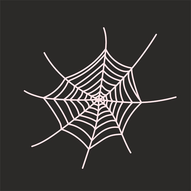 Impresión de halloween de telaraña vectorial sobre fondo negro