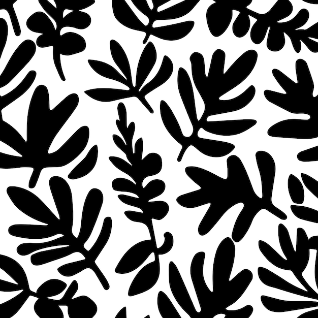 impresión de hojas abstractas en blanco y negro