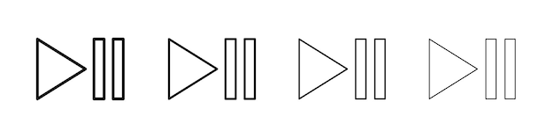 Impresión del icono de pausa Configuración del símbolo del signo de contorno
