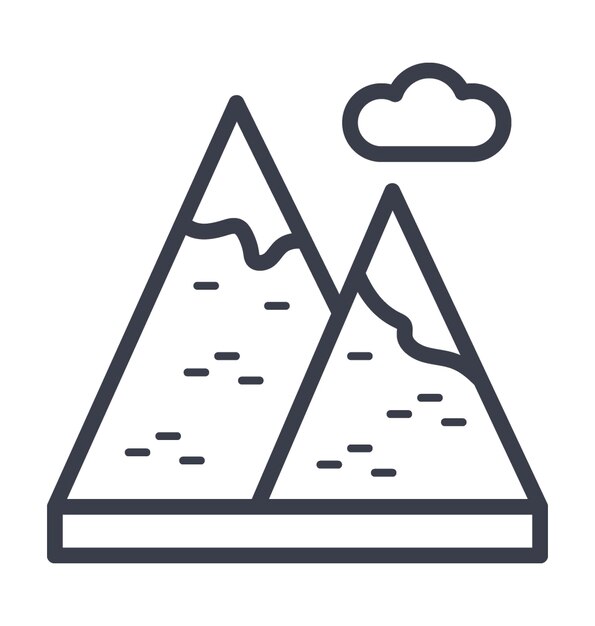 Impresión del icono vectorial de los picos de nieve