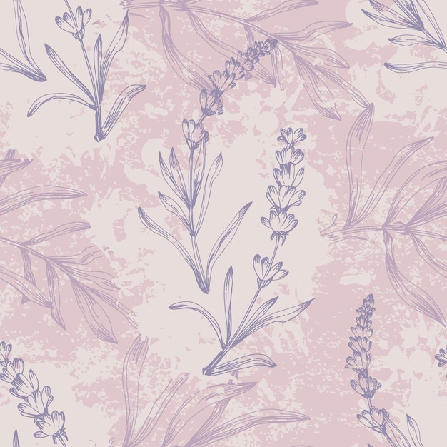 Impresión para imprimir en textiles, envases de ropa, comercialización de productos de lavanda Ilustración vectorial dibujada a mano