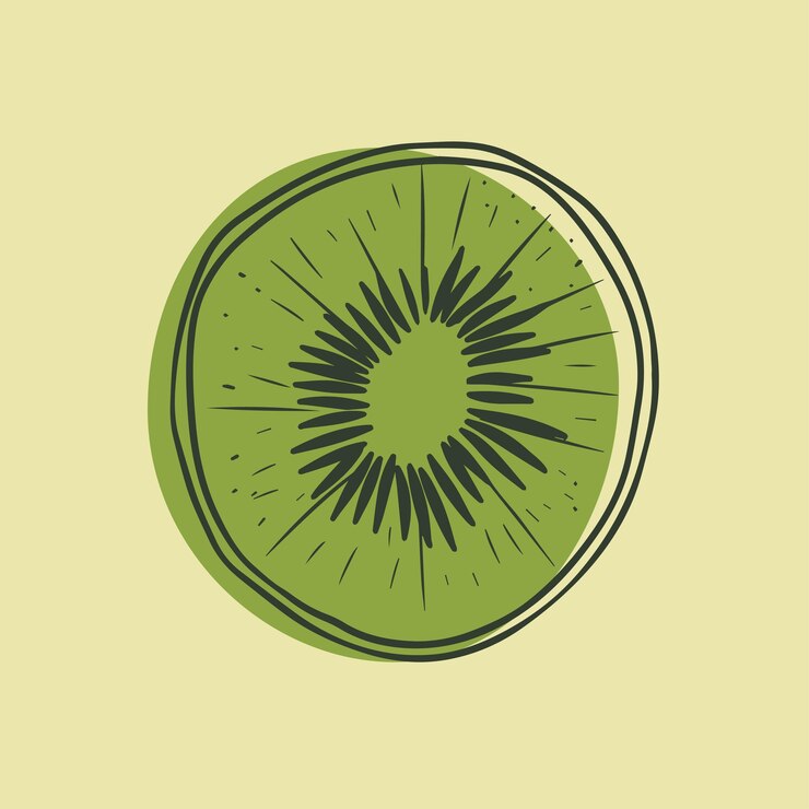 Impresión de kiwi en un estilo simple para imprimir en el diseño de decoración de pegatinas de ropa