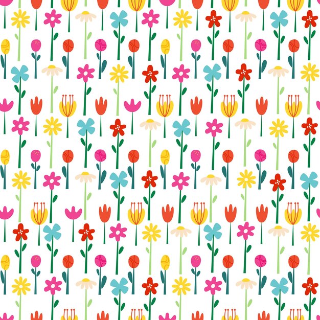 Vector impresión linda de flores brillantes mínimas simples para el diseño decorativo. patrón sin costuras de tela vectorial. temporada de primavera.