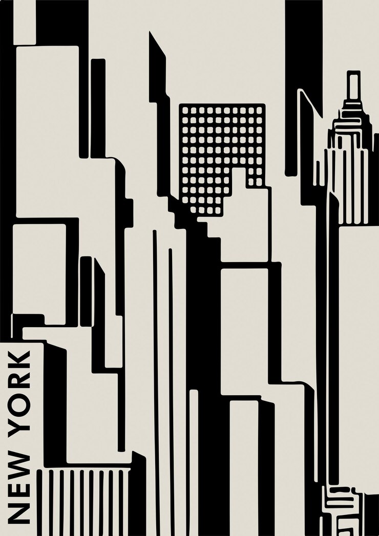 Vector impresión minimalista del cartel de nueva york