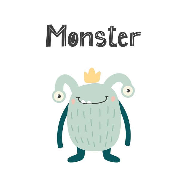 Impresión de monstruo con eslogan Diseño de personajes de dibujos animados para telas de moda estampados gráficos textiles