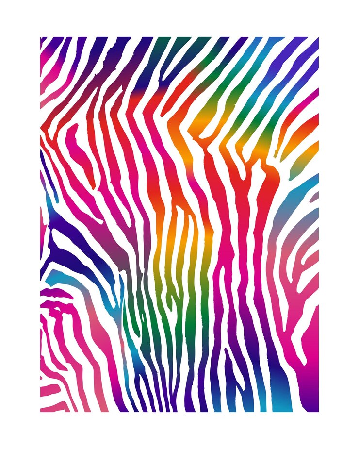 Impresión de pantalla de patrón de cebra iridiscente minimalista vectorial para portada de libro de póster o fondo publicitario