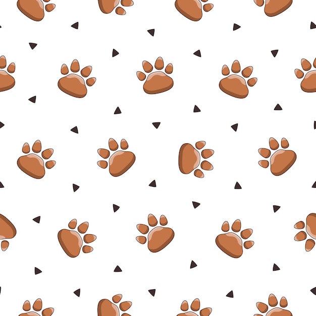Impresión de patas de animales Patrón sin costuras