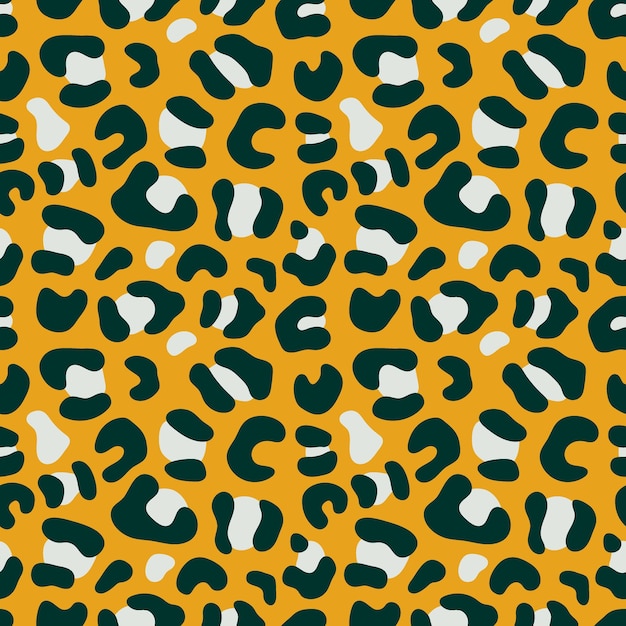 Impresión de patrón sin costuras de leopardo en fondo amarillo